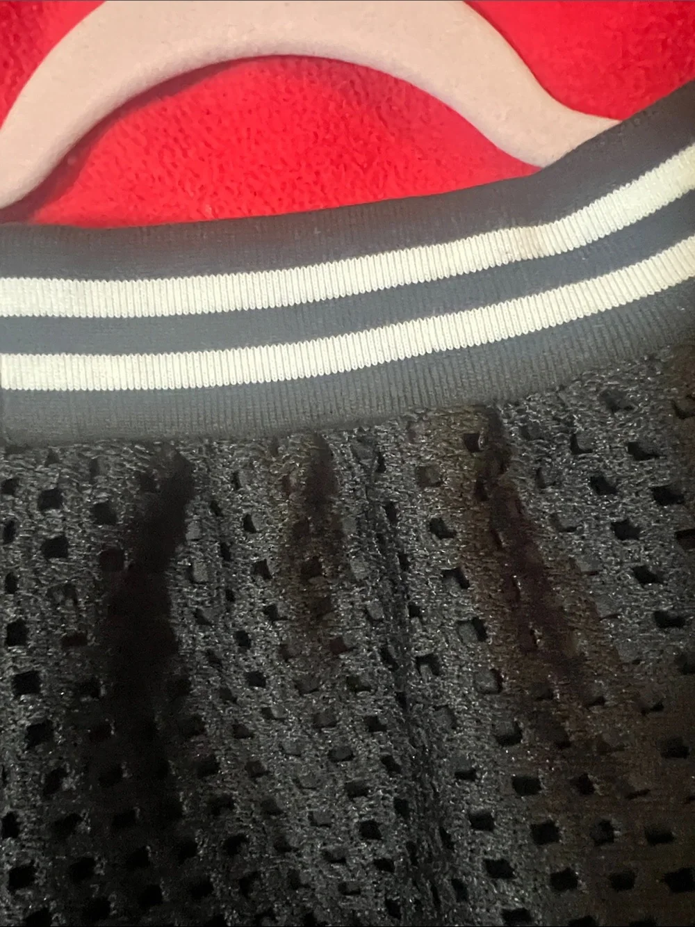 Black Eyelet A-Line Skirt with Striped Elastic Waistband